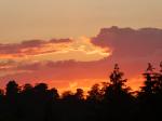 Image: Photo of the sun setting taken from the top of the Toboggan Field